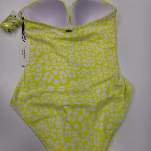 Calvin Klein Printed Tummy Control One Piece Swimsuit Yellow Size 10 - Picture 5 of 10